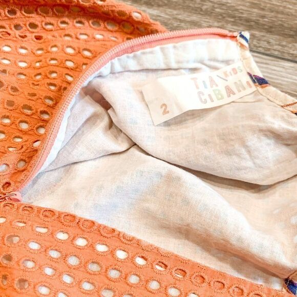 Tia Cibani Orange Eyelet Dress Size 2Y - Picture 4 of 4